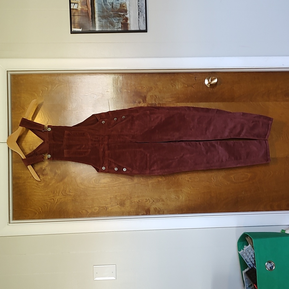 American Eagle Corduroy Maroon Overalls XXS